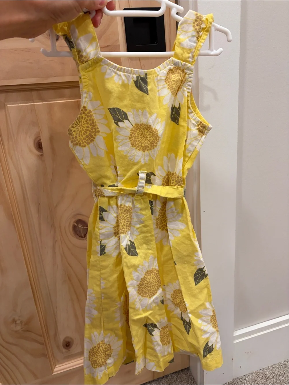 Carter's Yellow Sunflower Print Cotton Dress with Tie